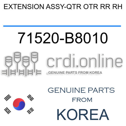EXTENSION ASSY-QTR OTR RR RH [ORIGINAL] 71520-B8010 71520B8010 71520 B8010