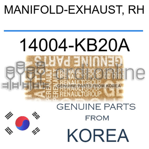 MANIFOLD-EXHAUST, RH [ORIGINAL] 14004-KB20A 14004KB20A 14004 KB20A