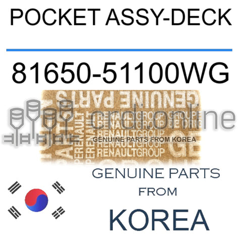 POCKET ASSY-DECK [ORIGINAL] 81650-51100WG 8165051100WG 81650 51100WG
