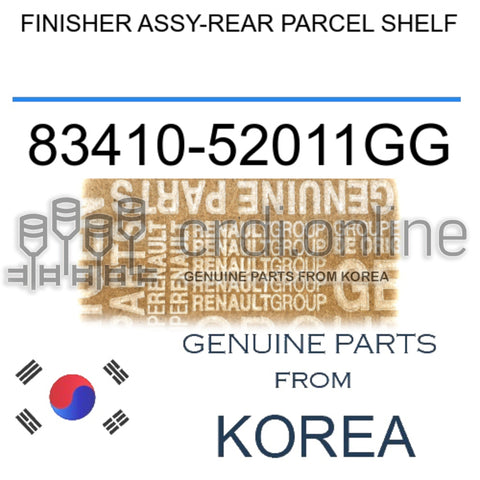 FINISHER ASSY-REAR PARCEL SHELF [ORIGINAL] 83410-52011GG 8341052011GG 83410 52011GG