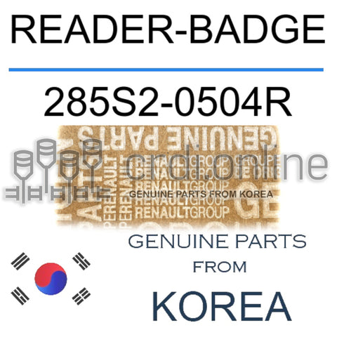 READER-BADGE [ORIGINAL] 285S2-0504R 285S20504R 285S2 0504R
