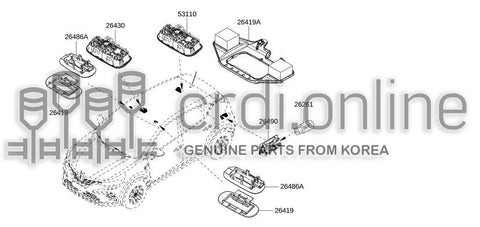 LIGHT-OVERHEAD READING 26430-7942R 264307942R 26430 7942R
