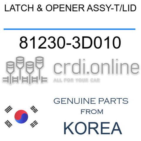 LATCH & OPENER ASSY-T/LID [ORIGINAL] 81230-3D010 812303D010 81230 3D010