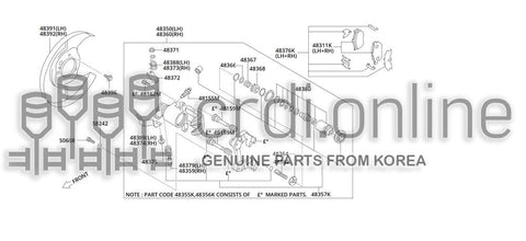 SEAL KIT-REAR DISC BRAKE 48357-51000K0 4835751000K0 48357 51000K0