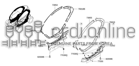 MOULDING-ROOF SIDEFRONT RH 73854-8396R 738548396R 73854 8396R