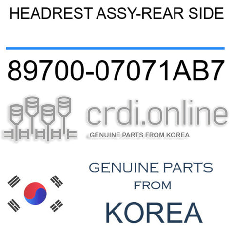 HEADREST ASSY-REAR SIDE [ORIGINAL] 89700-07071AB7 8970007071AB7 89700 07071AB7