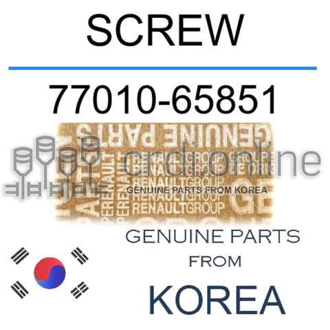SCREW [ORIGINAL] 77010-65851 7701065851 77010 65851