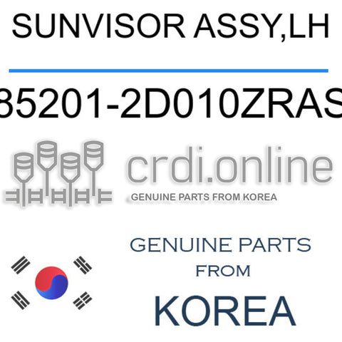 SUNVISOR ASSY,LH [ORIGINAL] 85201-2D010ZRAS 852012D010ZRAS 85201 2D010ZRAS