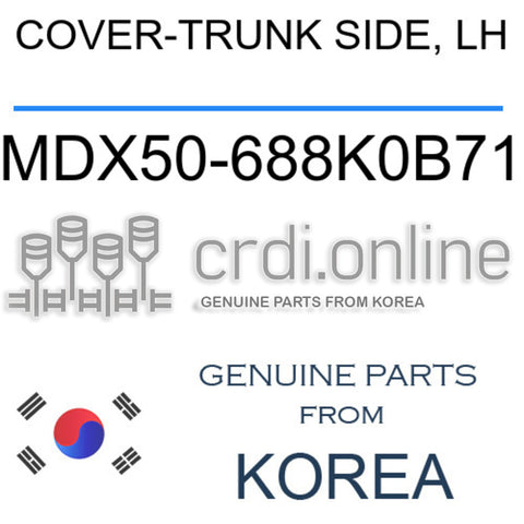 COVER-TRUNK SIDE, LH [ORIGINAL] MDX50-688K0B71 MDX50688K0B71 MDX50 688K0B71