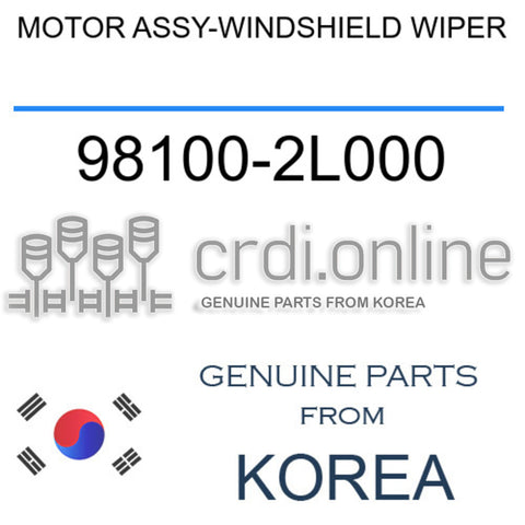 MOTOR ASSY-WINDSHIELD WIPER [ORIGINAL] 98100-2L000 981002L000 98100 2L000