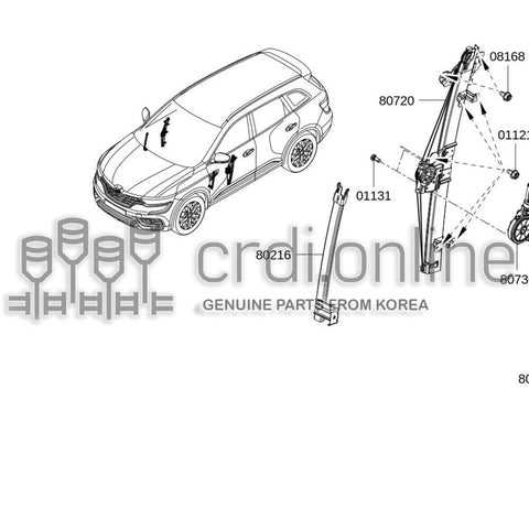 REGULATOR ASSY-FRONT DOORLH 80863-9687R 808639687R 80863 9687R