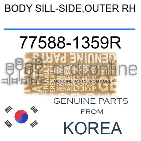 BODY SILL-SIDE,OUTER RH [ORIGINAL] 77588-1359R 775881359R 77588 1359R