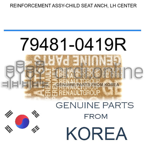 REINFORCEMENT ASSY-CHILD SEAT ANCH, LH CENTER [ORIGINAL] 79481-0419R 794810419R 79481 0419R