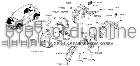 INSUL-WH PROTECTOR FR LH REAR 638A0-2479R 638A02479R 638A0 2479R
