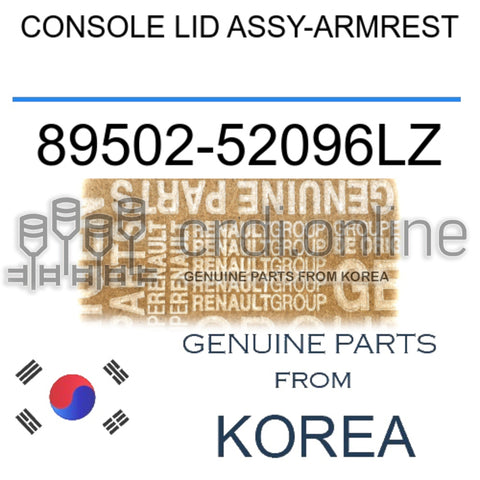 CONSOLE LID ASSY-ARMREST [ORIGINAL] 89502-52096LZ 8950252096LZ 89502 52096LZ