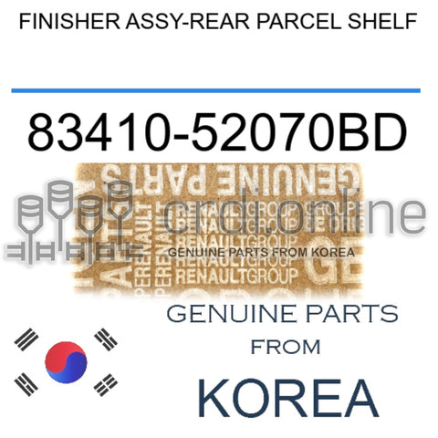 FINISHER ASSY-REAR PARCEL SHELF [ORIGINAL] 83410-52070BD 8341052070BD 83410 52070BD