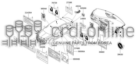 LABEL-AIRCOND FLUID [ORIGINAL] 27085-9245R 270859245R 27085 9245R