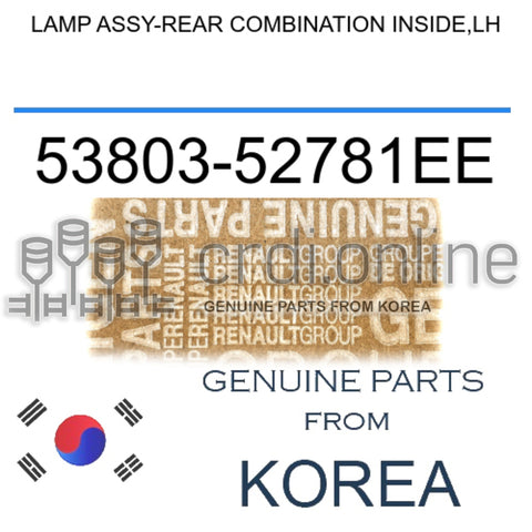 LAMP ASSY-REAR COMBINATION INSIDE,LH [ORIGINAL] 53803-52781EE 5380352781EE 53803 52781EE