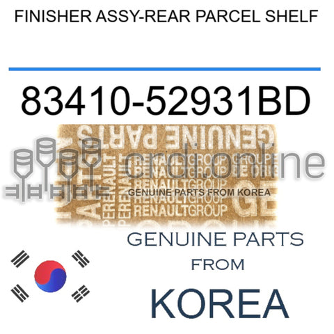 FINISHER ASSY-REAR PARCEL SHELF [ORIGINAL] 83410-52931BD 8341052931BD 83410 52931BD