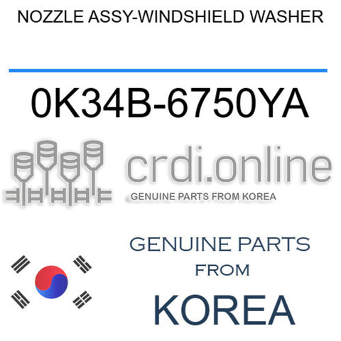 NOZZLE ASSY-WINDSHIELD WASHER [ORIGINAL] 0K34B-6750YA 0K34B6750YA 0K34B 6750YA