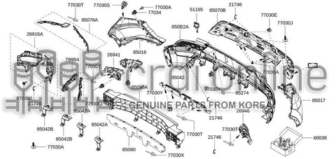 KIT MLDG-RR BMPR FASCIA SPARE PARTS 85076-5531R 850765531R 85076 5531R