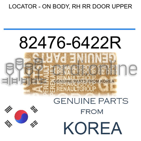 LOCATOR - ON BODY, RH RR DOOR UPPER [ORIGINAL] 82476-6422R 824766422R 82476 6422R