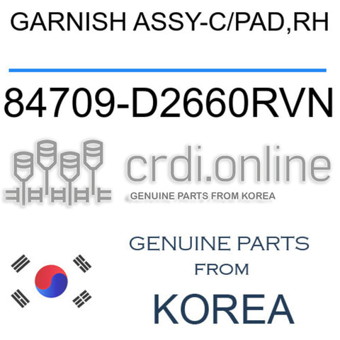 GARNISH ASSY-C/PAD,RH [ORIGINAL] 84709-D2660RVN 84709D2660RVN 84709 D2660RVN