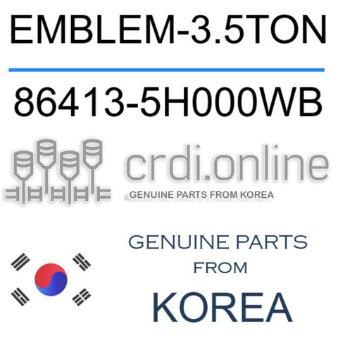 [ORIGINAL] EMBLEM-3.5TON 86413-5H000WB 864135H000WB 86413 5H000WB
