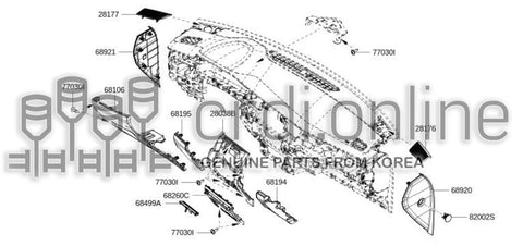 BRACKET-NAVIGATION DISPLAY 28038-1287R 280381287R 28038 1287R