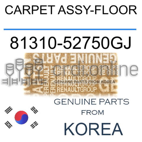 CARPET ASSY-FLOOR [ORIGINAL] 81310-52750GJ 8131052750GJ 81310 52750GJ