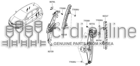 REGULATOR ASSY-REAR DOORLH 82701-2973R 827012973R 82701 2973R
