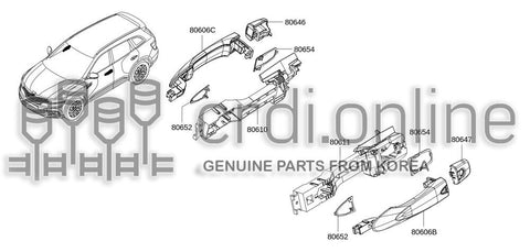 BRACKET ASSY-DOOR OUTSIDE HANDLERH 80610-5HA0A 806105HA0A 80610 5HA0A