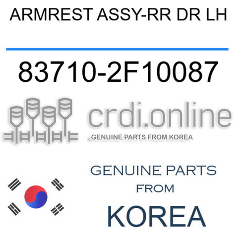 ARMREST ASSY-RR DR LH 83710-2F10087 837102F10087 83710 2F10087