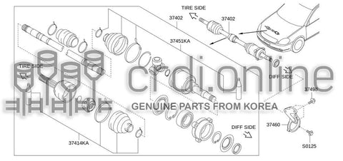 BRACKET ASSY-SUPPORT BEARING 37460-52000 3746052000 37460 52000