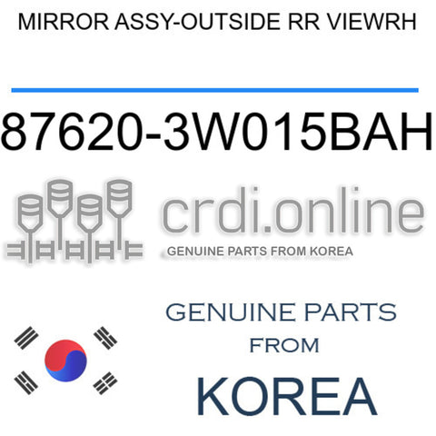 MIRROR ASSY-OUTSIDE RR VIEWRH [ORIGINAL] 87620-3W015BAH 876203W015BAH 87620 3W015BAH