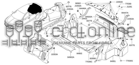FINISHER ASSY-LUGGAGE SIDELOWER LH 84951-8638R 849518638R 84951 8638R