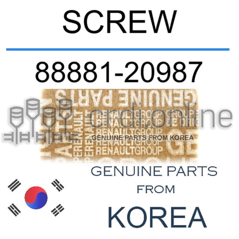 SCREW [ORIGINAL] 88881-20987 8888120987 88881 20987