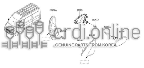 LAMP ASSY-SIDE TURN SIGNALRH 26160-3141R 261603141R 26160 3141R