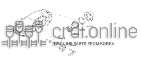 CYLINDER ASSY-DOOR LOCKLH 80601-3052R 806013052R 80601 3052R
