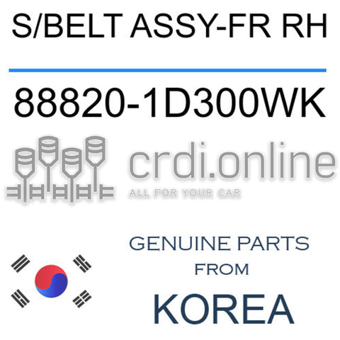 S/BELT ASSY-FR RH [ORIGINAL] 88820-1D300WK 888201D300WK 88820 1D300WK