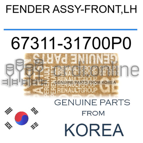 FENDER ASSY-FRONT,LH [ORIGINAL] 67311-31700P0 6731131700P0 67311 31700P0