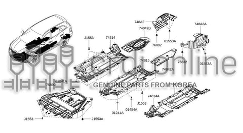 [ORIGINAL] COVER ASSY-FRONT UNDER 75832-4BD0A 758324BD0A 75832 4BD0A