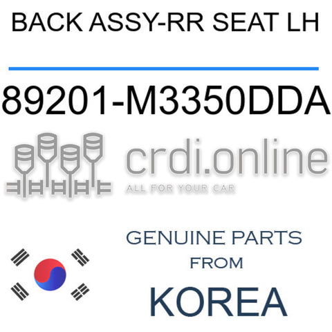 BACK ASSY-RR SEAT LH 89201-M3350DDA 89201M3350DDA 89201 M3350DDA