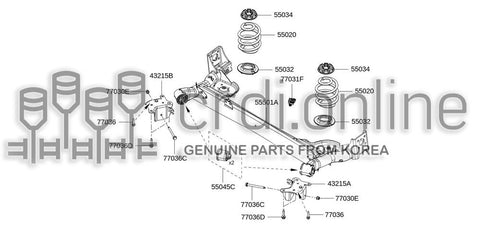 SEAT-REAR SPRINGLOWER RUBBER 55036-2599R 550362599R 55036 2599R