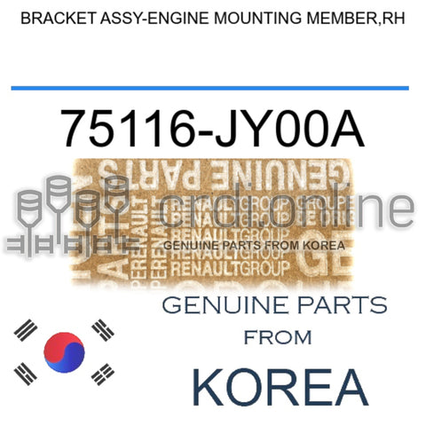BRACKET ASSY-ENGINE MOUNTING MEMBER,RH [ORIGINAL] 75116-JY00A 75116JY00A 75116 JY00A