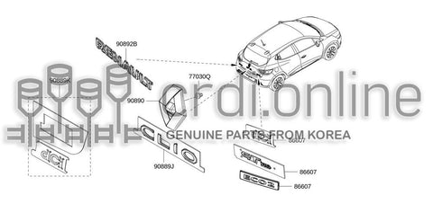 EMBLEM-BACK DOORCENTER 90889-9183R 908899183R 90889 9183R