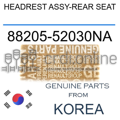 HEADREST ASSY-REAR SEAT [ORIGINAL] 88205-52030NA 8820552030NA 88205 52030NA