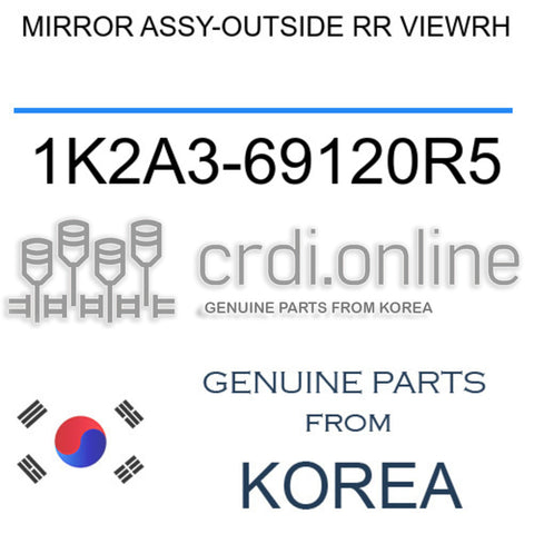 MIRROR ASSY-OUTSIDE RR VIEWRH [ORIGINAL] 1K2A3-69120R5 1K2A369120R5 1K2A3 69120R5