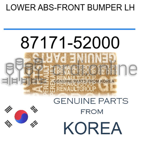 LOWER ABS-FRONT BUMPER LH [ORIGINAL] 87171-52000 8717152000 87171 52000