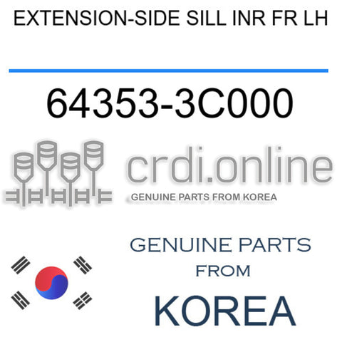 EXTENSION-SIDE SILL INR FR LH [ORIGINAL] 64353-3C000 643533C000 64353 3C000